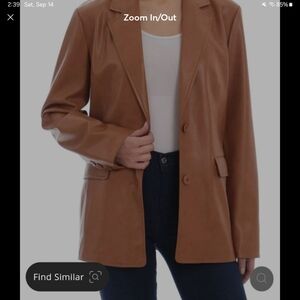 WINTER SALE - avec les filles winter shirt jacket, XL, vegan leather, cognac